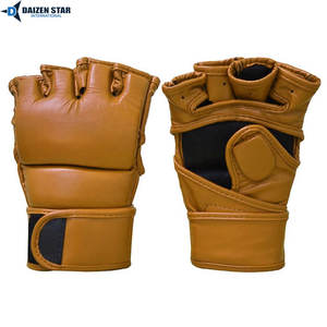 Gants de MMA en cuir avec fermeture auto-agrippante – Protège-mains d'entraînement pour adultes pour MMA, boxe et sparring - Product Image 2