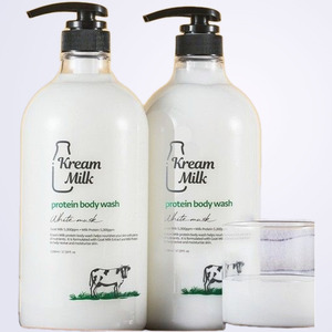 bodywash <b>Cream</b> Milk Protein Body Wash White Musk Scent 1.1L 2 Pieces <b>Shower</b> Gels Made in Korea All skin types - Product Image 5