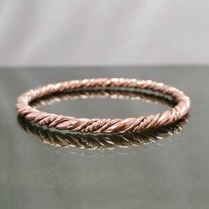 Luxury Boho Chic Twisted Copper Bangle Fashion Jewelry Bracelet Twisted Copper Bangle for Retail - Product Image 1