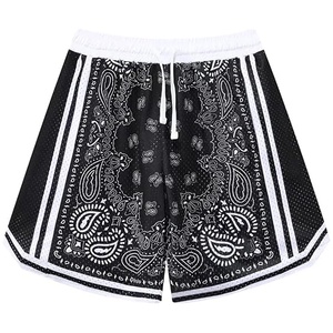 Shorts de sport pour hommes en polyester double couche à séchage rapide, style imprimé dentelle avec logo personnalisé, haute qualité, été - Product Image 1