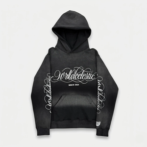 เสื้อฮู้ดซิปผู้ชายรุ่นใหม่ปี 2026 ผ้าฝ้ายเฟรนช์เทอร์รี่ 350 GSM 100% สีดำ ทรงโอเวอร์ไซส์ สไตล์สตรีทแวร์ พิมพ์ลายโลโก้ด้านหน้า เหมาะสำหรับใส่ในฤดูหนาว - Product Image 3