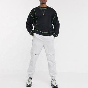 OEM personalizado bordado de los hombres de peso pesado francés Terry cuello redondo Sudadera con capucha 100% sudaderas de algodón en talla grande para la temporada de otoño - Product Image 4