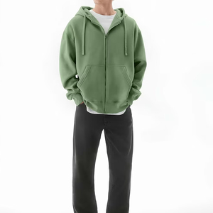 Sudadera con capucha de forro polar premium para hombre, talla grande, con cremallera completa, gruesa, cálida, estilo urbano - Product Image 5