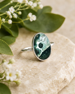 Natural Ocean Jasper Gemstone <b>Ring</b> Solid 925 Sterling Silver Handmade Boho Statement <b>Ring</b> for Women Wedding Engagement Party - Product Image 4