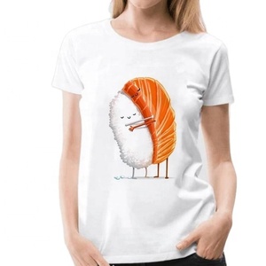 Camiseta de algodón 100% para mujer, camiseta personalizada con Logo impreso, Color sólido, de calidad, precio barato - Product Image 2