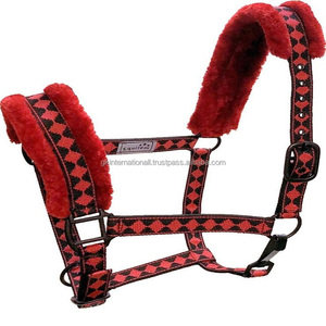 Manufacturer Customized Heavy Duty Nylon Horse <b>Halter</b> in 3 Vibrant Colors with Soft Designer Mink Padding and Brass Hardware - Product Image 5