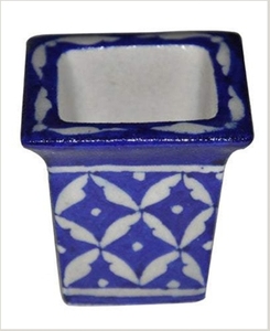 Vase à fleurs en céramique artisanale traditionnelle avec décor floral peint à la main, pièce décorative durable pour l'intérieur de la maison - Product Image 3
