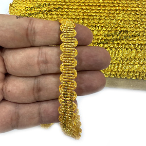Liturgical Vestment Solid Braided Bullion Wire Thread Lace Scroll Gimp Braid <b>Trim</b> for Ceremonial Uniforms and Accessories - Product Image 1