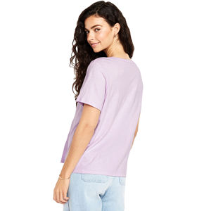 Camiseta de manga corta con cuello en V para mujer, de alta calidad, transpirable, de corte holgado, a precio razonable. - Product Image 4