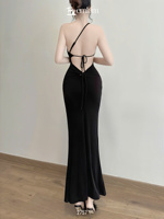 Großhandel Damen Maxikleid - Elegantes Asymmetrisches Dekolleté Seitenschlitz Rückenfreies Design ET2757