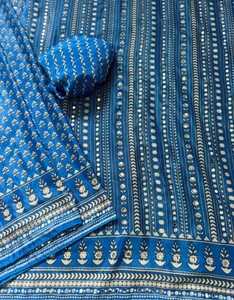 KV Women's Digital Print <b>Mirror</b> Work Silk Chinon Fabric Reversible Wrinkle-Free Saree <b>with</b> Unstitched Blouse - Product Image 1