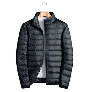 <b>Men's</b> Custom Logo Lightweight <b>Puffer</b> <b>Jacket</b> Unisex Slim Fit Quilted Winter Coat with High Collar Warm Minimalist <b>Jacket</b> for <b>Men</b> - Product Image 4