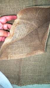 Sacs de sable en jute de henné neufs 840 mm x 350 mm P&S 1lx12, poids de chaque sac environ 201 grammes, ourlet sur le bord, une longue attache de 26 cm. - Product Image 5