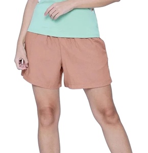 Pantalones cortos para mujer, ropa activa para hacer ejercicio, pantalones cortos de gimnasio de cintura alta para mujer, ropa de playa, estilo ligero y cómodo, Color sólido ligero - Product Image 1