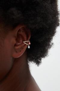 Pendientes de Aro de Oro Sólido de 14K de Lujo con Diamantes Cultivados en Laboratorio en Corte Pera Rosa y Blanco, con Dijes Flotantes, Elegantes para Mujer, Regalo de Boda, Joyería - Product Image 4