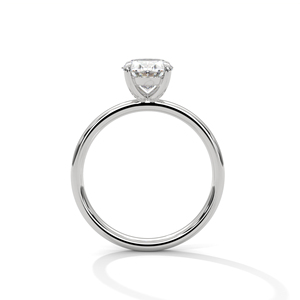 Stunning Oval Prong Solitaire Engagement <b>Ring</b> With 1Ct Lab Grown Diamond And Hidden Halo 18K Yellow White Rose Gold Option - Product Image 3