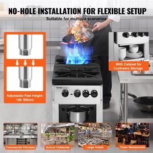 Commercial Gas Range Stove 2 Burner Countertop <b>Hot</b> <b>Plate</b> <b>for</b> Kitchen <b>Cooking</b> Equipment - Product Image 6