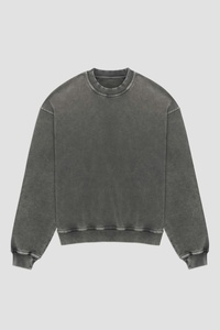 Sweat-shirt décontracté unisexe gris uni à col rond, coupe classique, tricoté, 100% coton, éco-responsable, style streetwear, hiver - Product Image 1