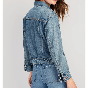 Loose Fit Stylish <b>Denim</b> <b>Jacket</b> with Button Front Eco-Friendly & Color Fade Proof Modern Sleek Design for Elegance and Comfort - Product Image 6