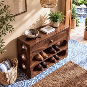 Zapatero de Madera Maciza Moderno 100% Hecho a Mano para Almacenamiento de Zapatos, Mueble para el Hogar, Decoración de Pasillo y Entrada, Gabinete para Zapatos Duradero - Product Image 1