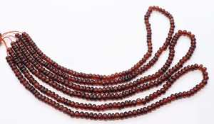 Perles rondes lisses en grenat Hessonite naturel 4,5-5 mm, pierres précieuses en grenat pour la fabrication de bijoux, provenant d'un grossiste indien. - Product Image 3