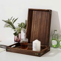 Ensemble de plateaux de service rétro pour fête, 3 designs personnalisables, bois écologique, fabrication artisanale, durable, pour nourriture, thé, café, décoration de la maison, cadeau de cuisine