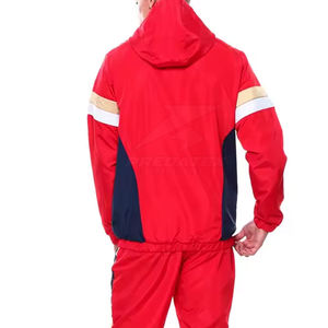 Ensemble de survêtement coupe-vent personnalisé avec logo, veste zippée, survêtement en nylon épais surdimensionné pour hommes - Product Image 5