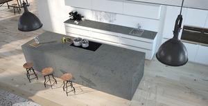 Dalles de comptoir en quartz gris nuage – Pierre polie durable pour usage domestique et commercial - Product Image 3