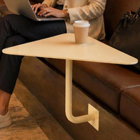 Table d'appoint murale triangulaire en métal avec revêtement en poudre, style industriel/nordique, couleurs personnalisables, gain de place, OEM