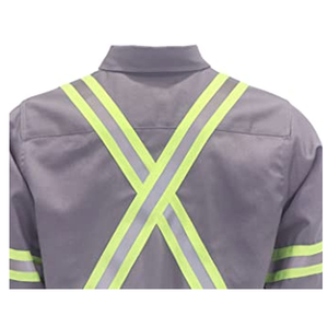 Wholesale Fireproof Men's Welder Fire Resistant Clothing Long Sleeve Button Up <b>Flame</b>-retardant Hi Vis Button Up <b>Shirts</b> - Product Image 5