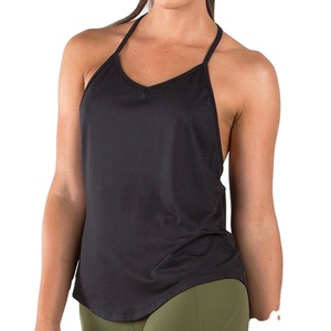High Quality Solid Breathable Quick Dry Eco-Friendly <b>Crop</b> Tank <b>Tops</b> Women Polyester/Cotton Light Comfortable Sleeveless Workout - Product Image 4