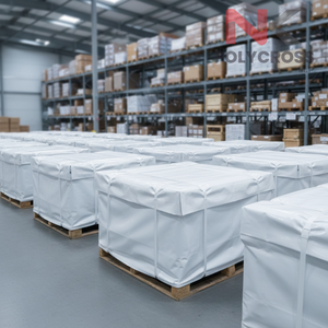 Bâche en PE blanche multi-usages, traitée anti-UV, imperméable, avec renforts d'angle robustes pour le transport - Product Image 4