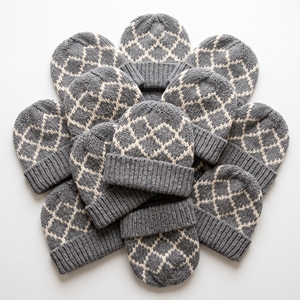 Bonnet tricoté à motif cactus vert sauge, bonnet à revers chaud d'hiver, fournisseur direct d'articles de couvre-chef en gros pour l'exportation - Product Image 3