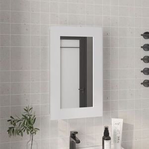 Armadietto per medicinali bianco da 25,7 pollici con 1 anta, 3 ripiani e 1 specchio - Ripiani per bagno - Product Image 1