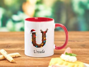 Custom <b>Christmas</b> Monogram Personalized Letter Initial Ceramic Coffee Mug Bone China Dishwasher Safe <b>Gift</b> <b>Box</b> for Home Office - Product Image 1