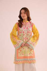 Vêtements indiens et pakistanais haut de gamme imprimés pour femmes, ensemble 2 pièces en tissu léger pour l'été, vêtements cousus en tissu lawn - Product Image 3