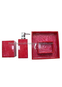 Juego de accesorios de baño de resina de cuatro piezas que incluyen soporte para dispensador de jabón y bandeja para Vasos - Product Image 6