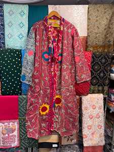 Vintage Kantha Suzani Kimono <b>Robe</b>: Handmade Cotton Patchwork - Product Image 2