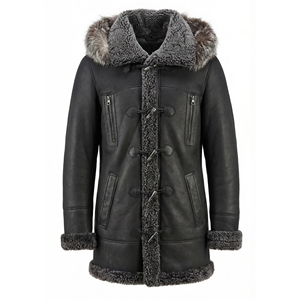 Premium Leather <b>Shearling</b> <b>Jacket</b> <b>Men</b> Genuine Winter Fur Aviator Coat Stylish Warm Durable Biker Outerwear Fashion - Product Image 1