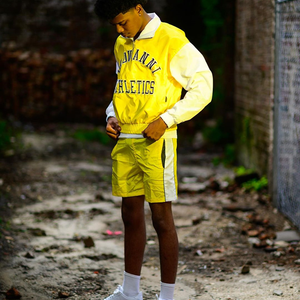 Conjunto de Pantalones Cortos y Chaqueta Cortavientos de Nailon de Dos Piezas Personalizado para Hombre, Ropa Deportiva Urbana - Product Image 2