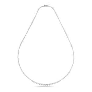 Custom Graduated Prong Set Rivera Tennis Choker <b>Necklace</b> Round Cut Lab Grown Diamond 16 17 Inch 14K 18K Gold 6 to 7 Carat Women - Product Image 5