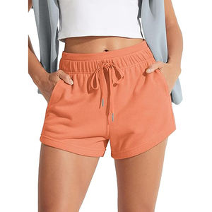 Shorts de Felpa Ecológicos para Mujer, 220g, Múltiples Bolsillos, Corte Regular Informal, Suaves y Cómodos, con Cordón Ajustable, Cintura Media - Product Image 1