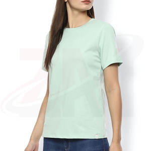 Vente directe d'usine, t-shirts confortables pour femmes, collection été, matière respirante, t-shirts pour femmes de couleur unie - Product Image 4
