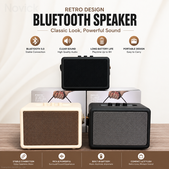 M4 Vintage Wooden Speaker Wireless Audio Player Retro Design Home Audio Speaker Heavy Bass Desktop Speaker OEM Wholesale