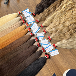 Cheveux humains vietnamiens de luxe colorés en vrac, double épaisseur, pointes épaisses, doux et soyeux, sans trame, texture naturelle, vente en gros, prêts à être expédiés - Product Image 6