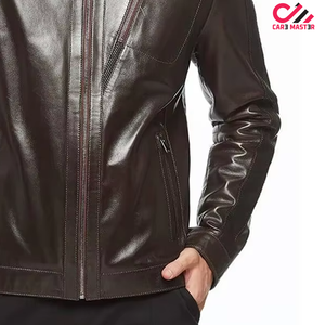 Wholesale High Quality <b>Men's</b> Genuine <b>Bike</b> Leather <b>Jacket</b> Stand Up Collar Fashionable Top Quality Leather <b>Jacket's</b> For <b>Men</b> - Product Image 6