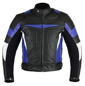 Blouson en cuir pour moto homme/femme, imprimé noir, imperméable, protection CE, pour la conduite, hiver/été, touring, coupe ajustée - Product Image 1