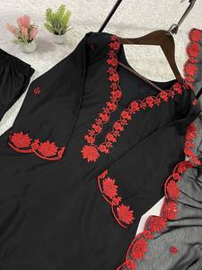 NUEVO MODELO DE ESTA TEMPORADA: VESTIDO SALWARA Farsi con TIRAS EMBOSADAS y DUPATTA para FIESTA, DE SECADO RÁPIDO - Product Image 6