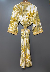 Kimono Ligero de Verano y Primavera, Hecho a Mano, con Estampado de Aves, Cuello en V, Largo, de Secado Rápido, Estilo Boho, para Playa o Descanso - Product Image 3