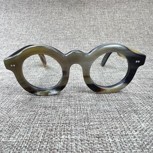 Montures de lunettes artisanales indiennes écologiques en corne de buffle moderne, fabriquées à la main à partir de plaques de corne, couleurs naturelles, montures optiques - Product Image 4
